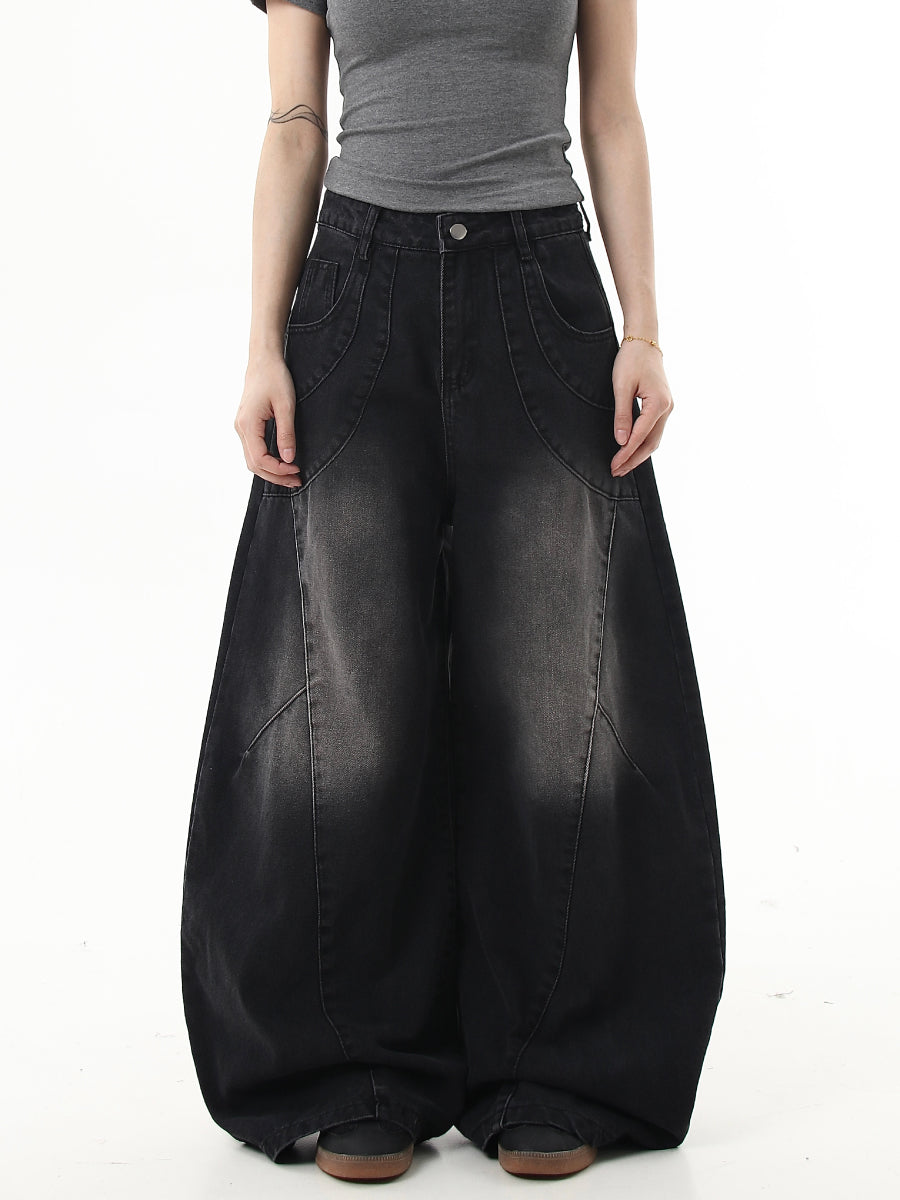 ワイドバギー ウォッシュドデニムパンツ MW9876