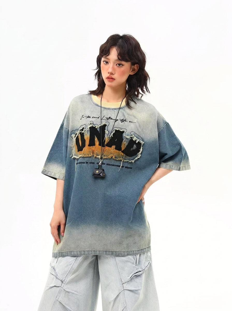 デニムウォッシュオーバーTシャツ MW10395