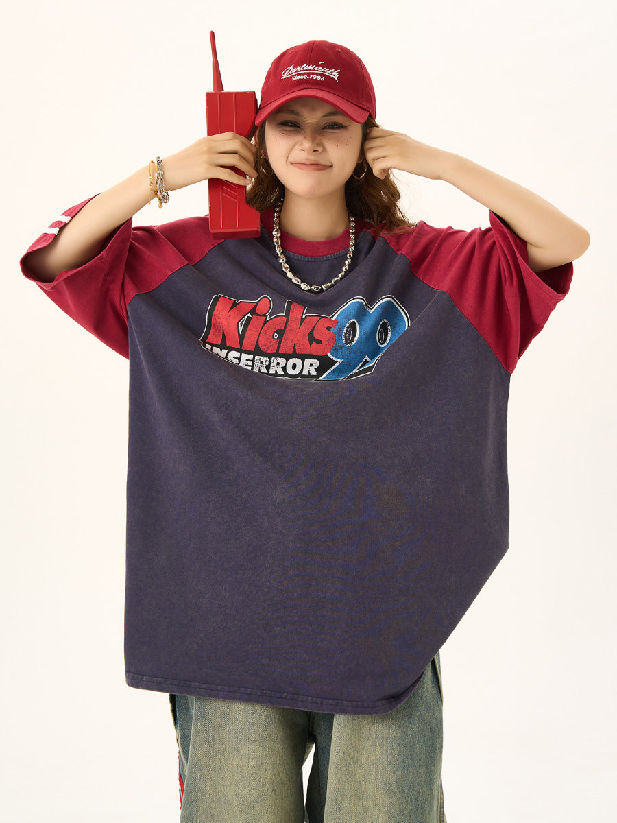 American Retro Distressed Print T-shirt HG7043