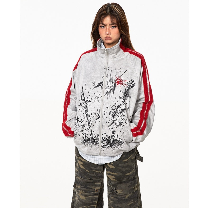 Embroidered Suede Touch Zip Jacket MW9946