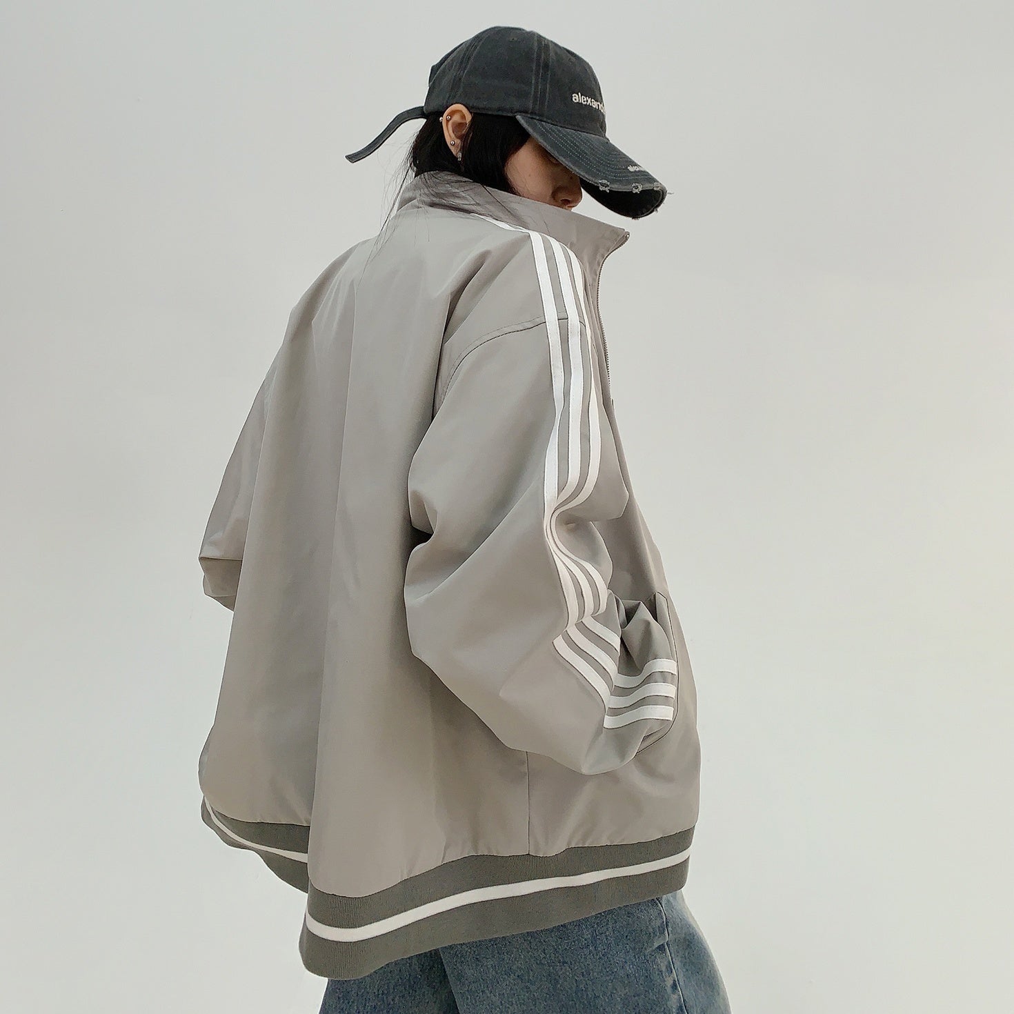 Embroidery Stand Collar Line Jacket MW9901