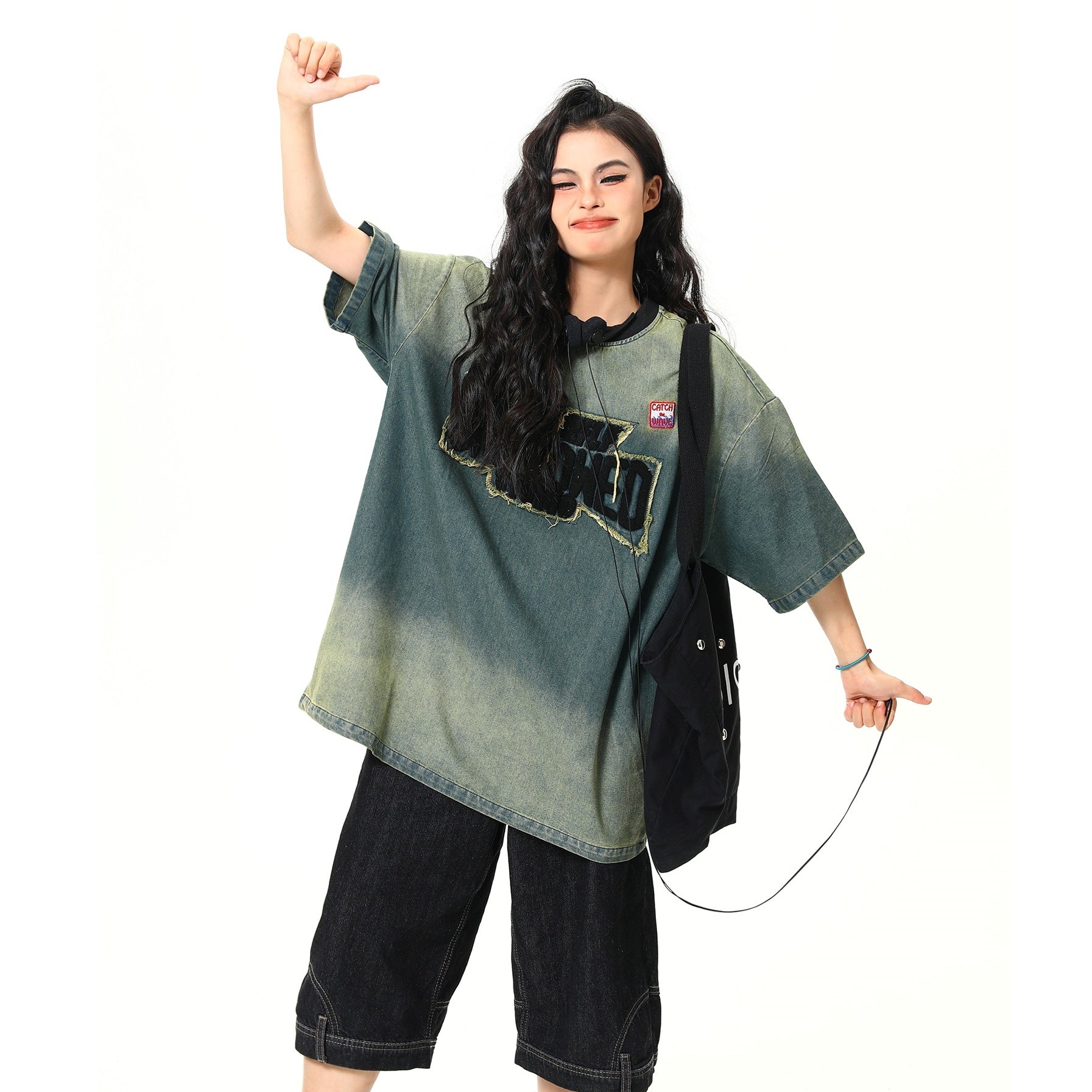 Washed Denim Flocky Logo T-Shirt MW9199