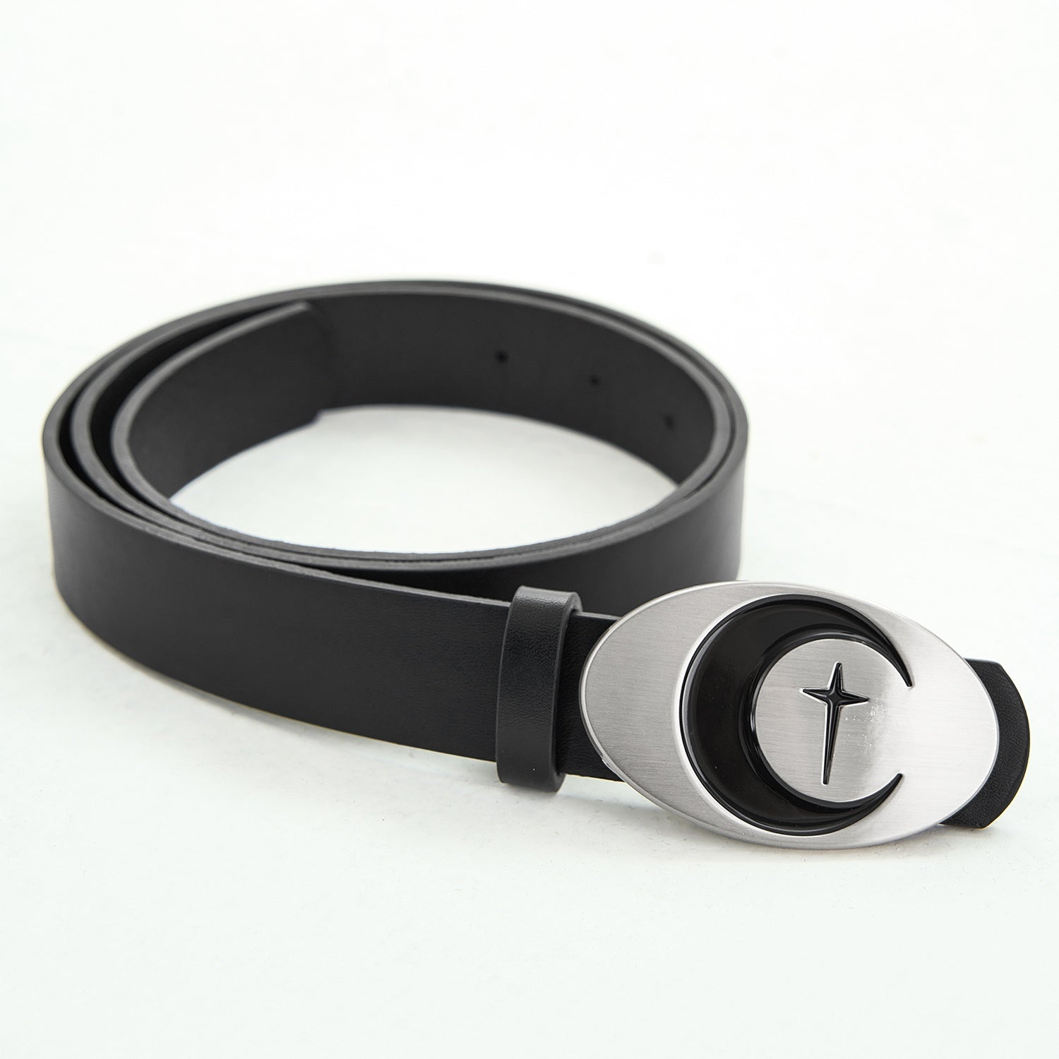 Metal Oval Moon Snap Buckle Belt BL7007