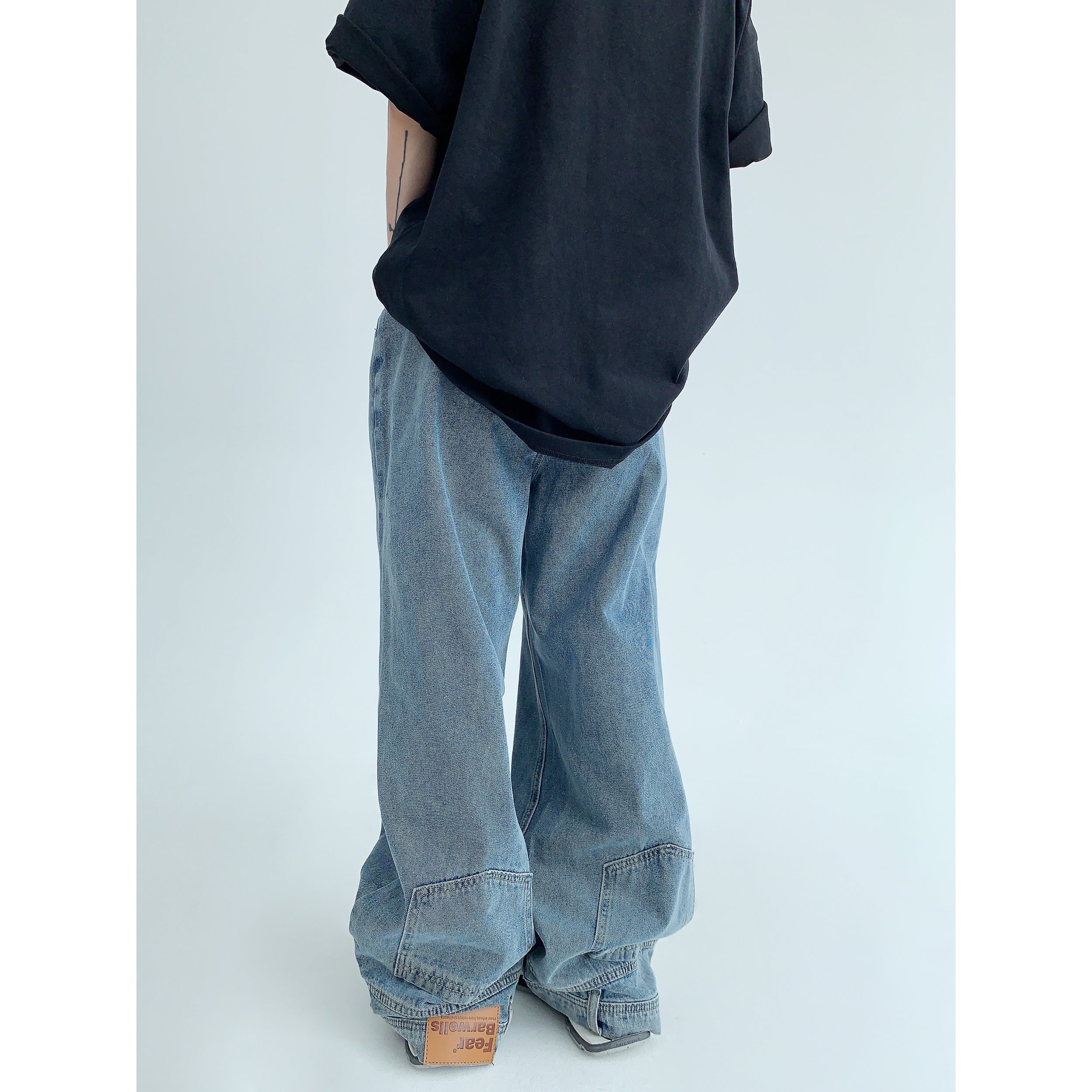 Reverse Design Straight Wide-leg Jeans MW9248