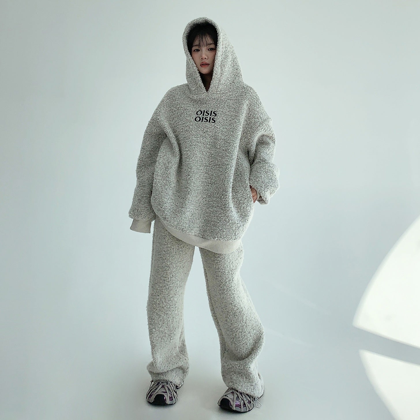 【上下別売り】Thick Poodle Hair Like Hoodie & Straight Pants MW9654
