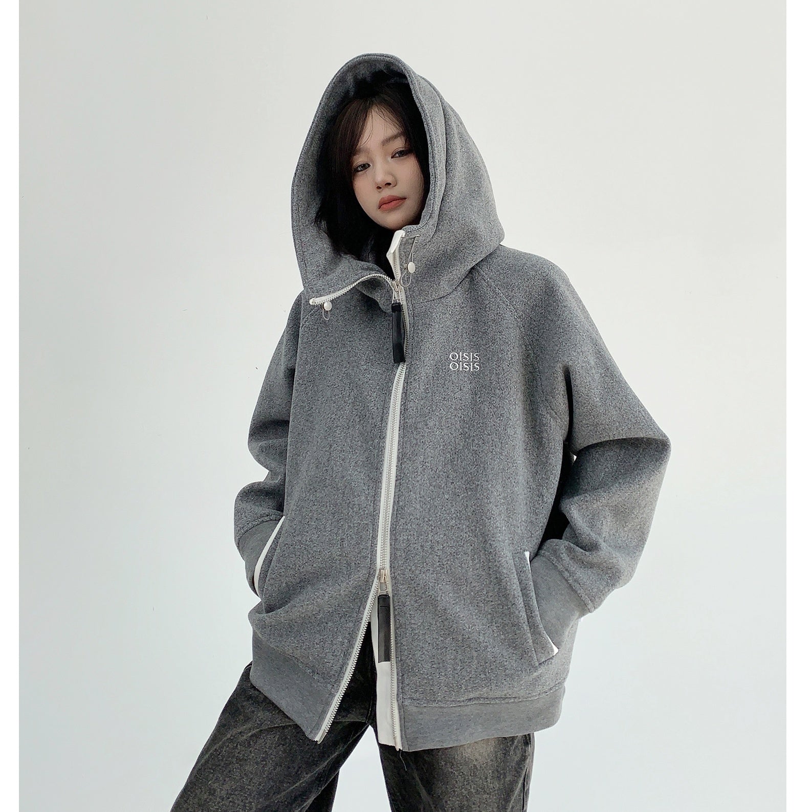Large Brim Hooded ZIP-Up Jacket MW9858