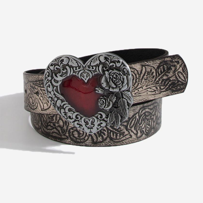 Retro Metal Heart Buckle Belt BL7003