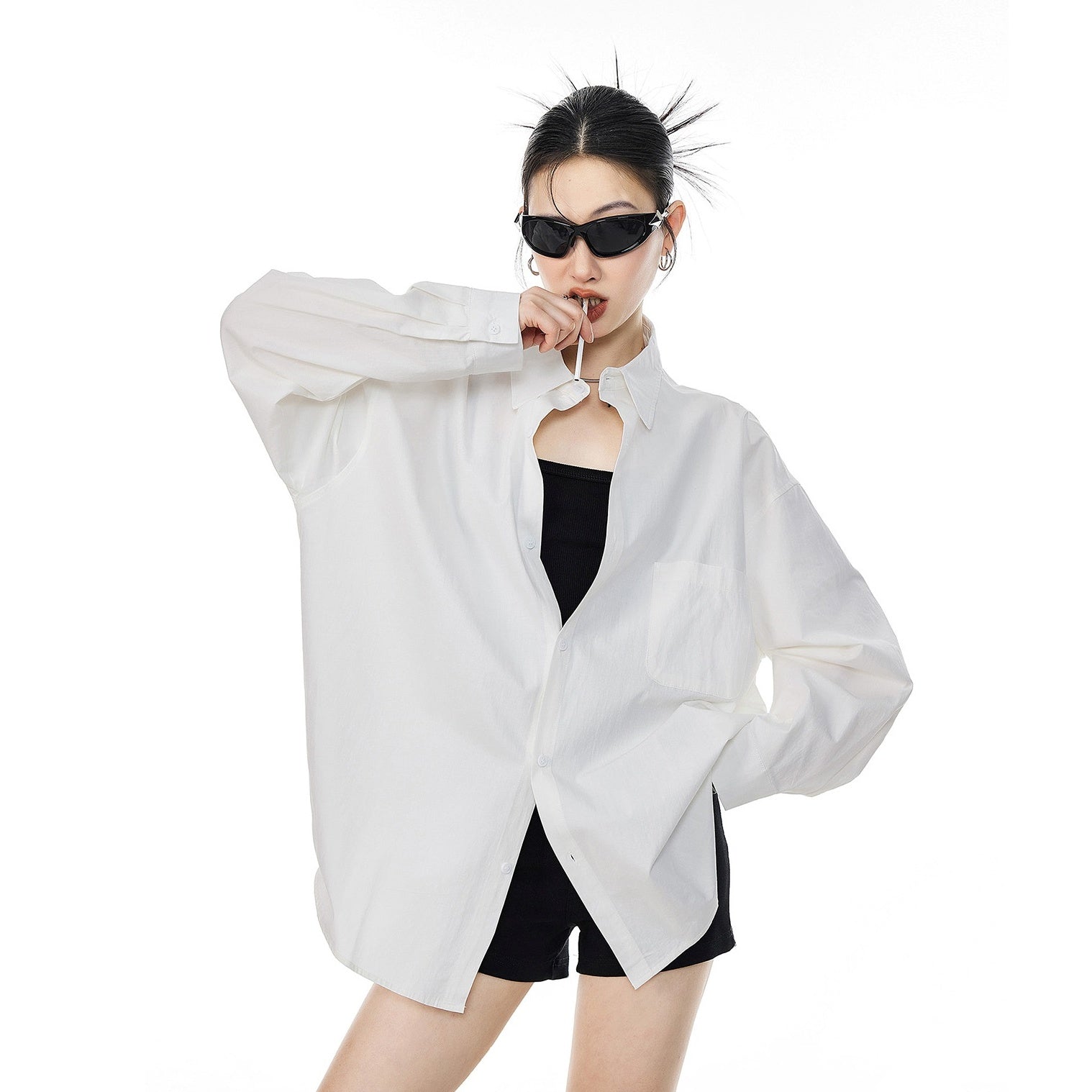 Solid Color OverSize Shirt IC9068