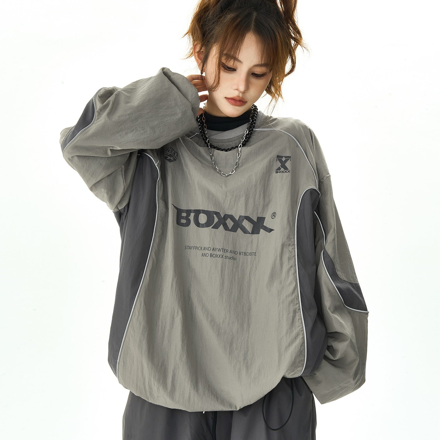 loose nylon pullover shirt HG7003
