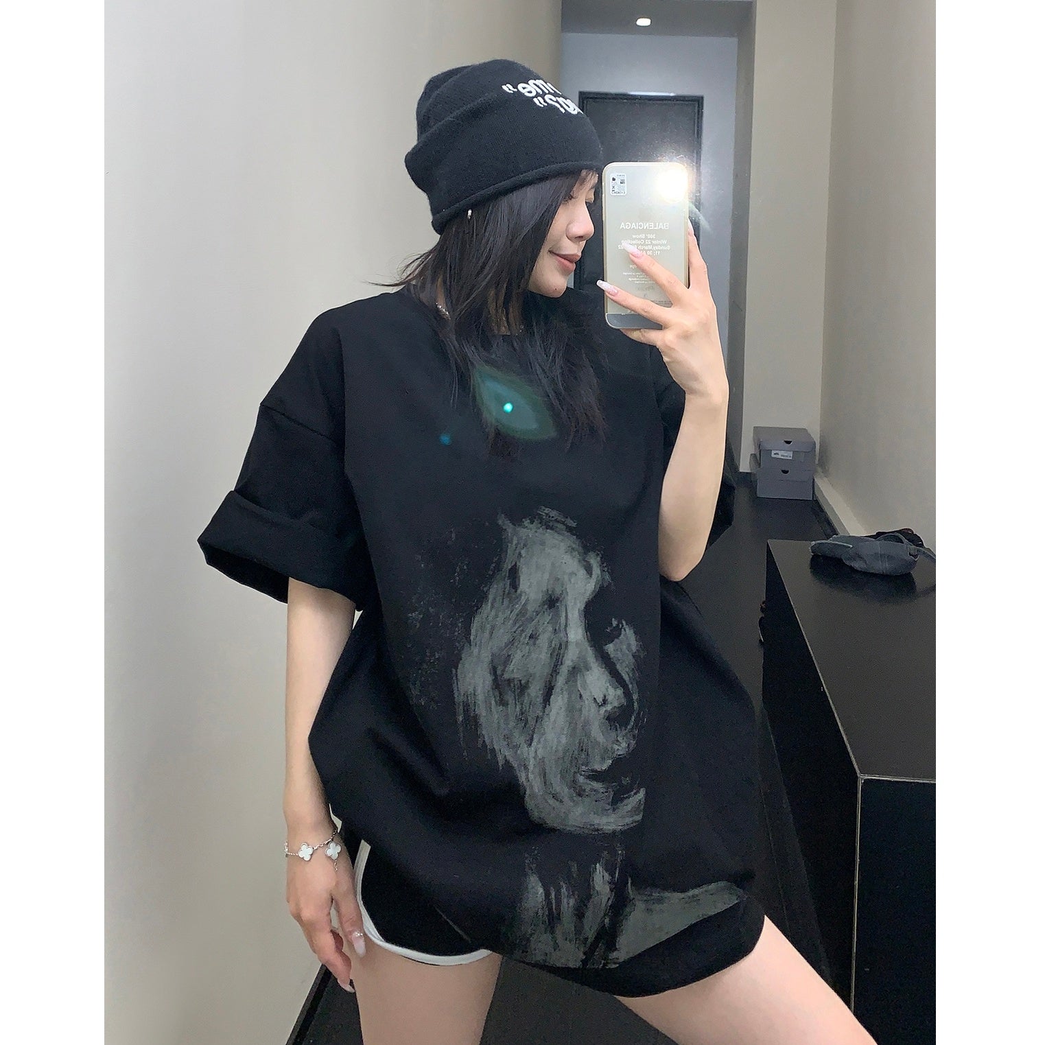 Sketch Portrait Print T-shirt MW10053