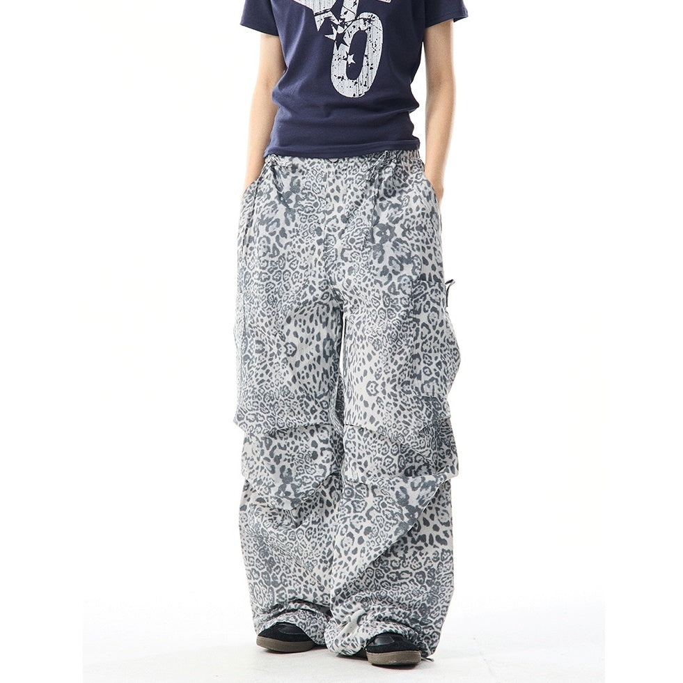 Leopard Print Parachute Cargo Pants MW9957