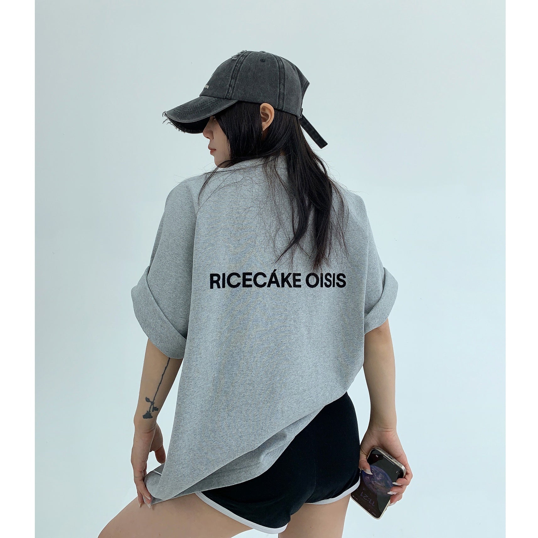 Simple Flocking Letter T-shirt MW10065