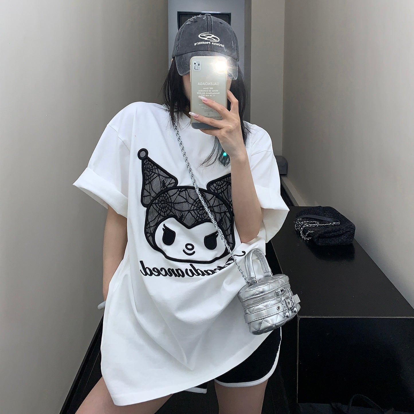 Lace Patch Embroidery T-Shirt MW10028