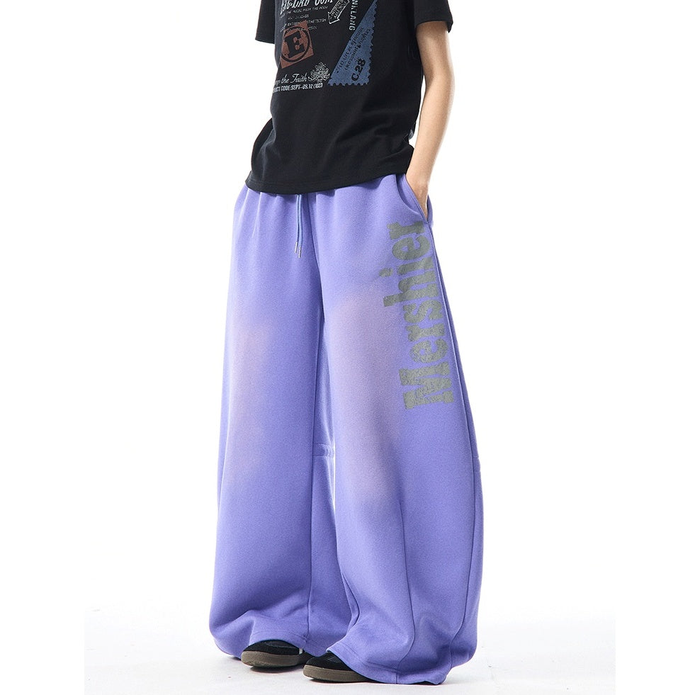 Letter Scimitar Wide-leg Sweat Pants MW9955