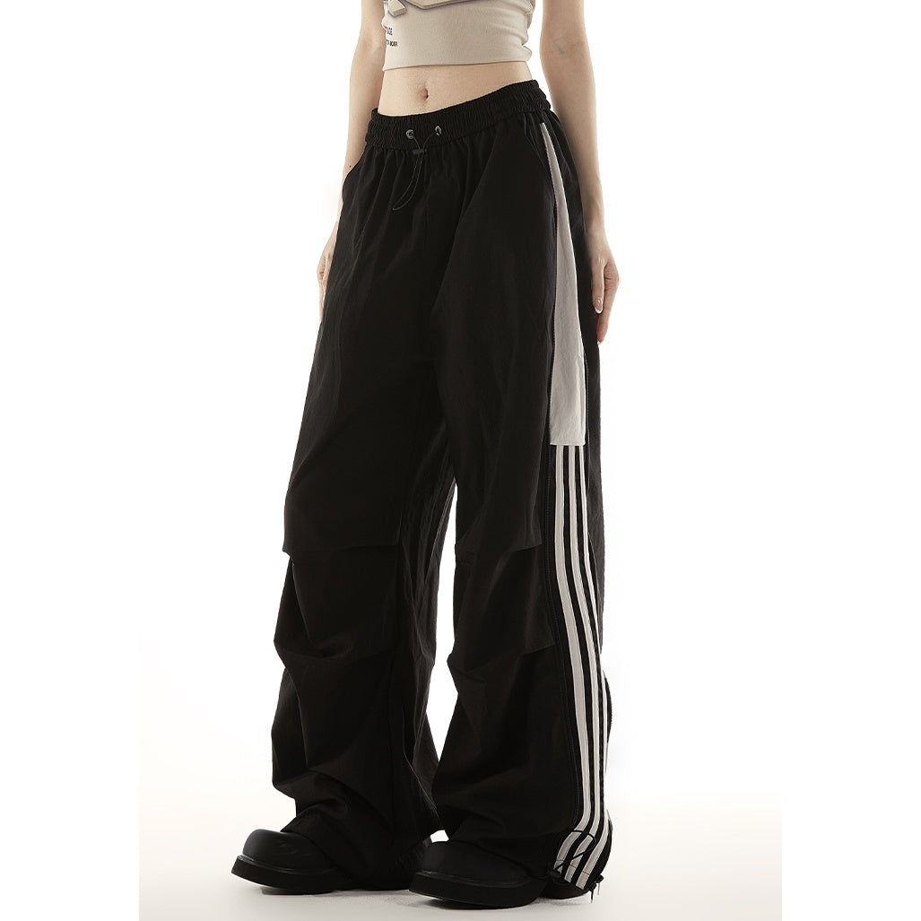 Side Zipper Line Design Parachute Pants MW10105