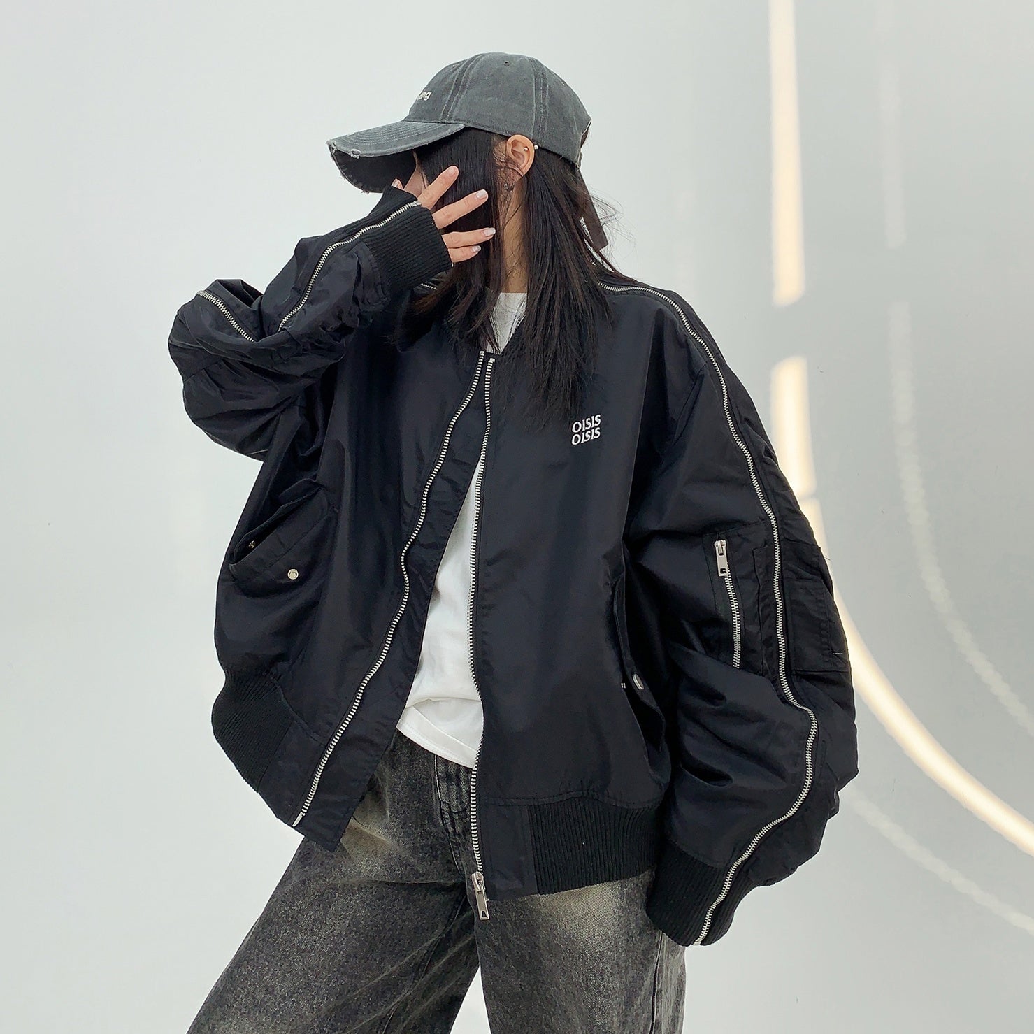 Multi-zipper Bomber Jacket MW9908