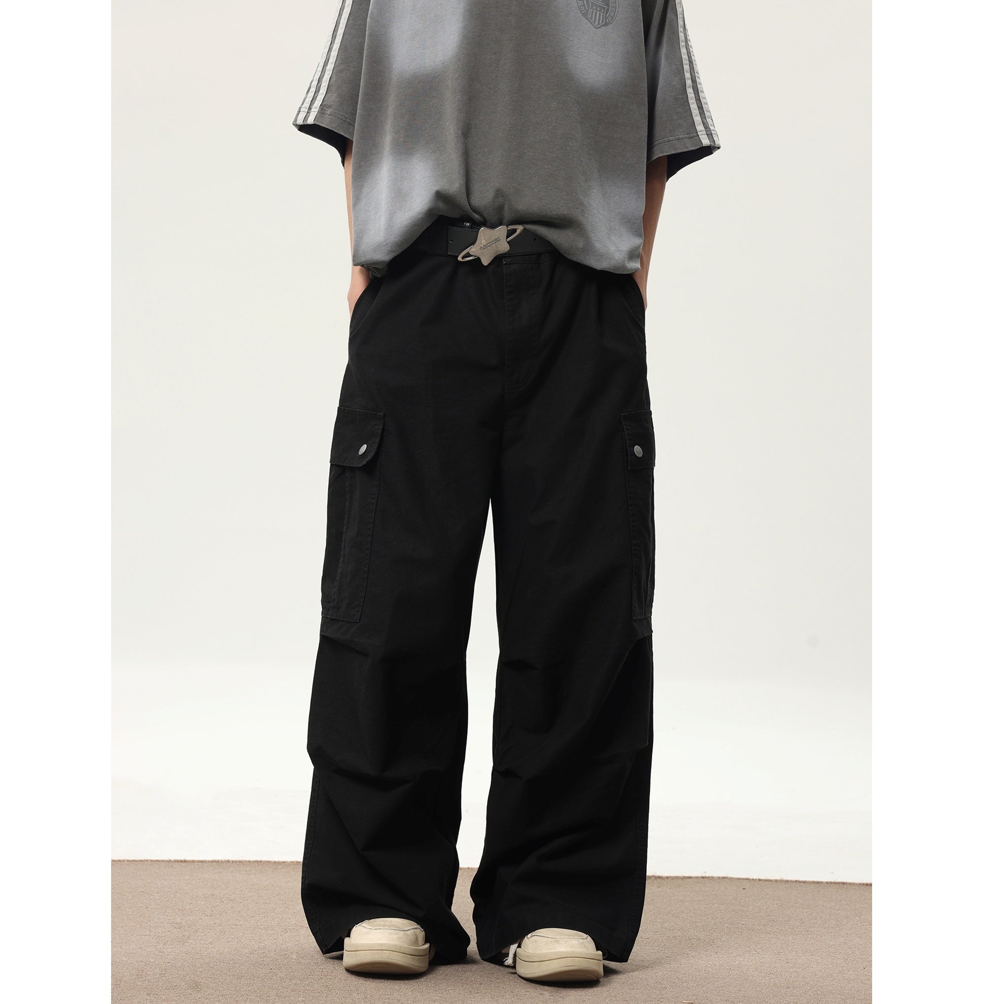 Vintage Pleated Loose Cargo Pants JN7010