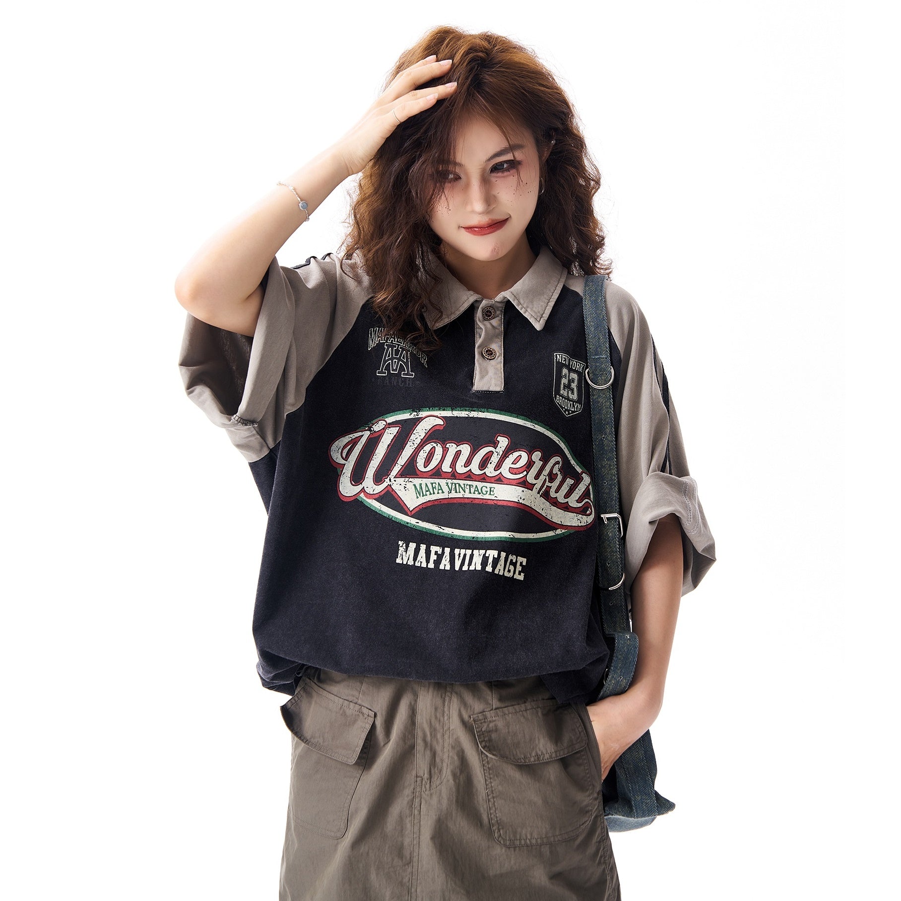 American Retro Wash Polo Collar Shirt HG7150