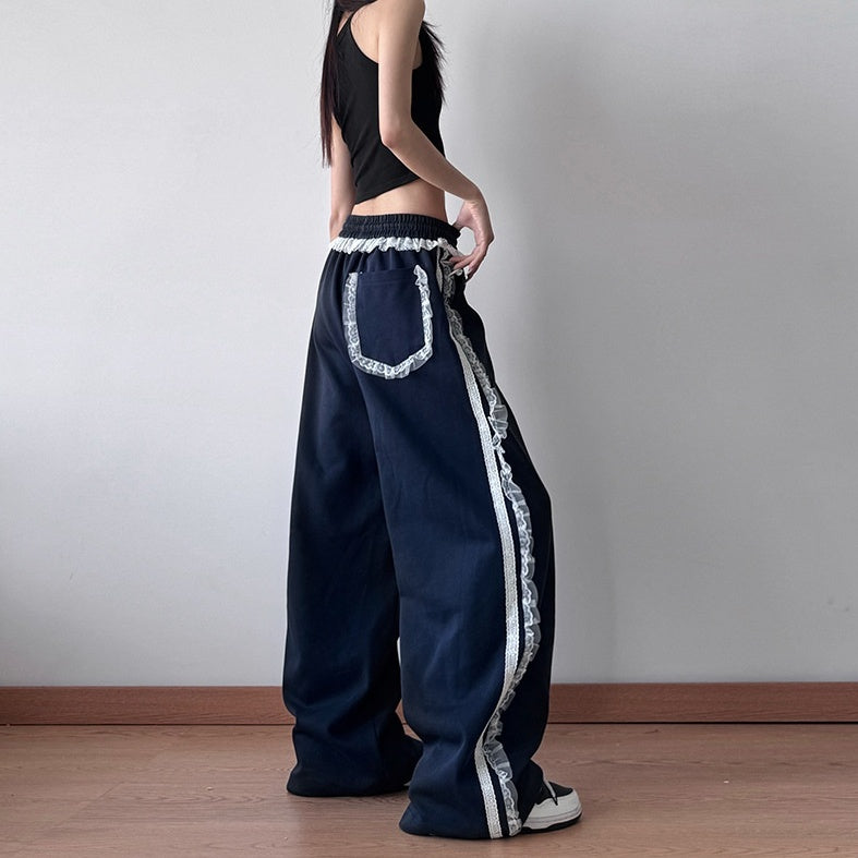 レースラインワイドスウェットパンツ ZO1001