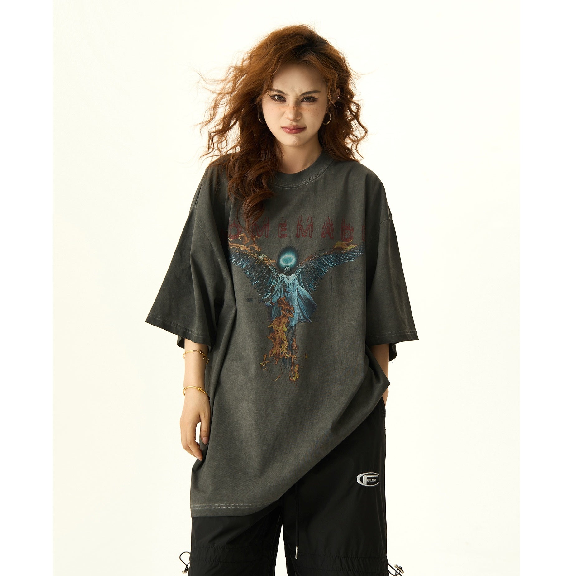 Street Wash Angel Print T-shirt HG7050