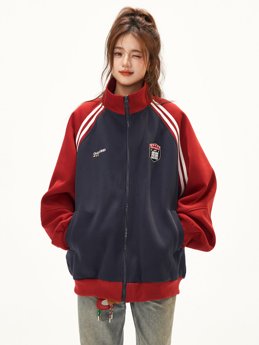 配色ライン切替トラックジャケット CA7010