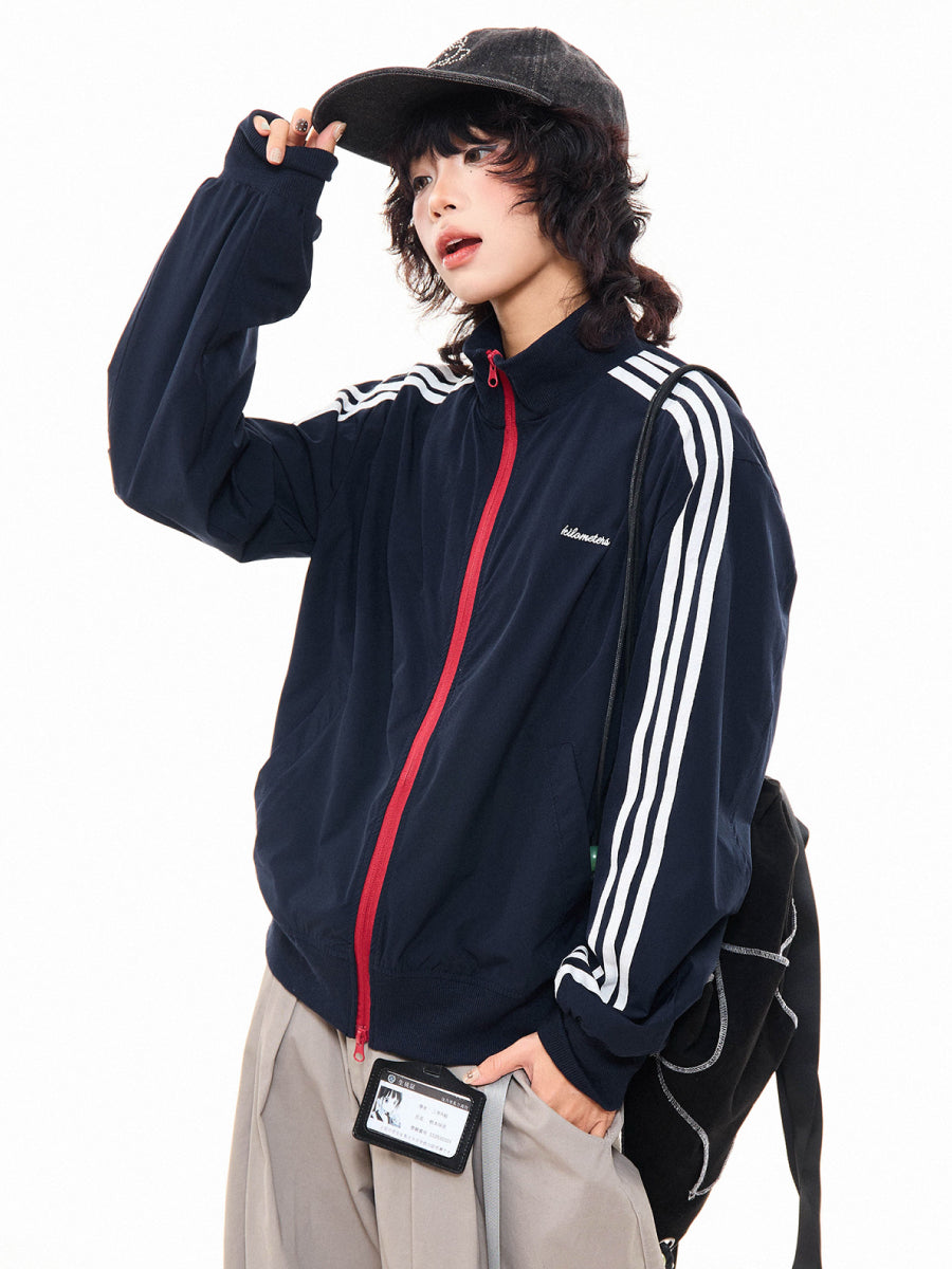 Three-bar Contrast Track Jacket MW10279