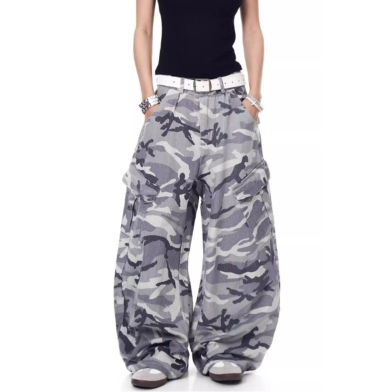 Camouflage Wide Curve Cargo Pants MW10191