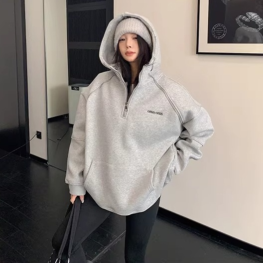 Unique Zipper Design Sweat Hoodie OS2078
