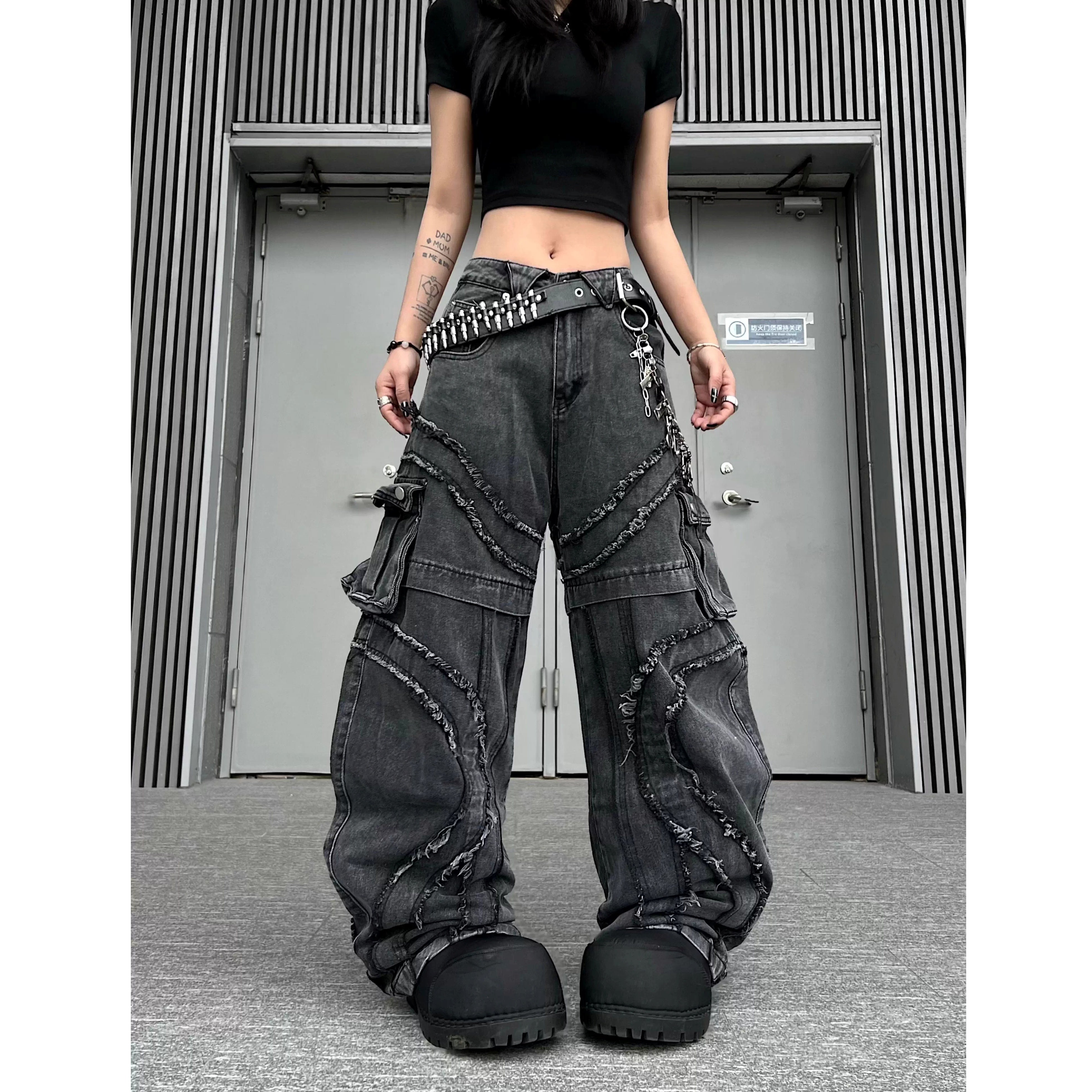 Fringe Cut Denim Pants MW10351