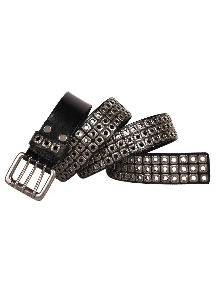 Three-pin Buckle Rivets Punk Belt MW10206