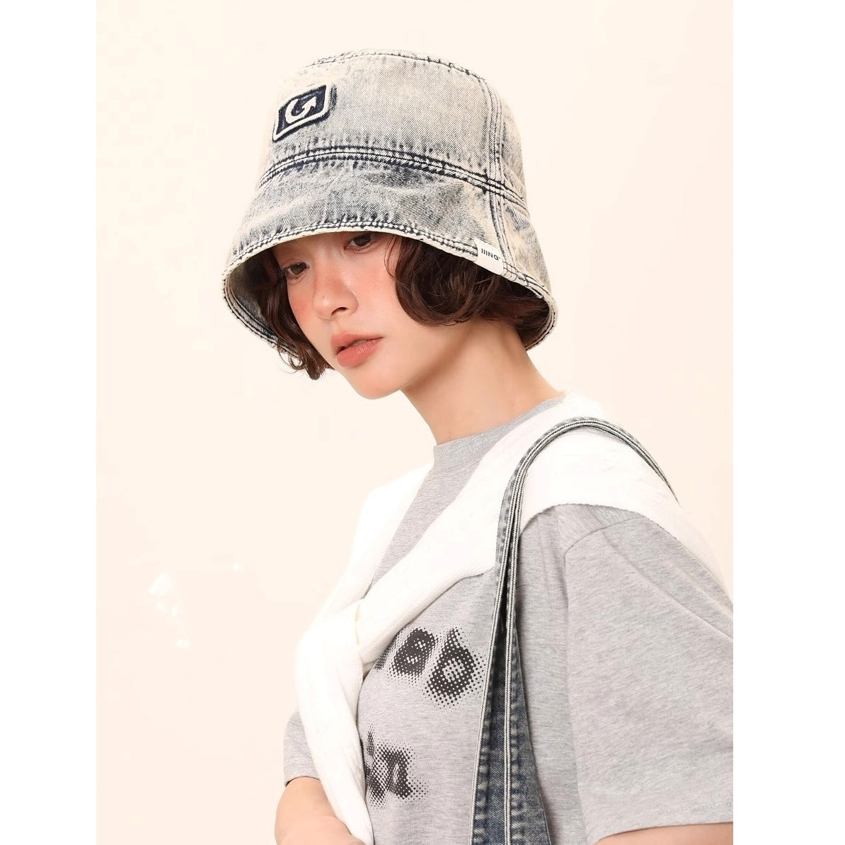 Washed Distressed Denim Bucket Hat MW10122