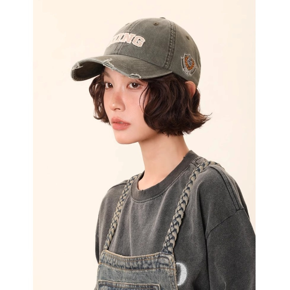 Logo Embroidery Ripped Cap MW10121