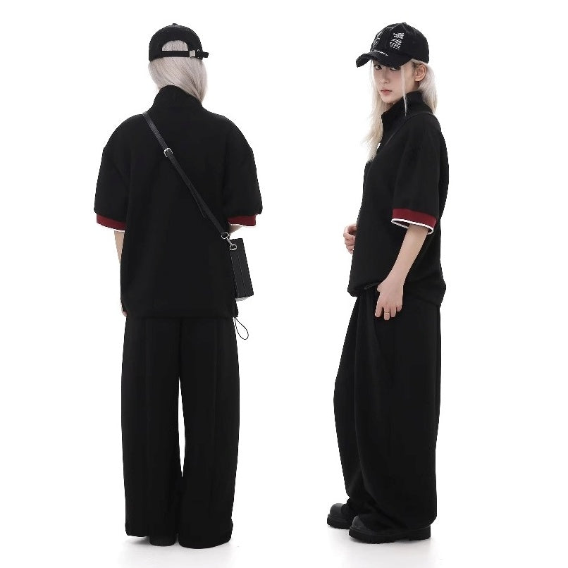 Retro Half-ZIP Sweat T-shirt GB7034