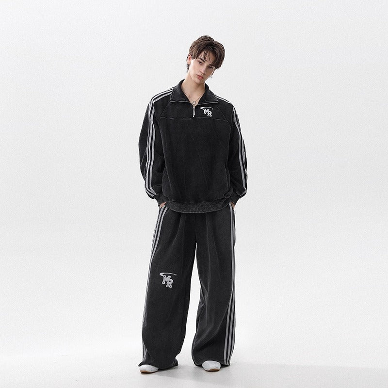 【上下別売り】Stand Collar Sweat Pullover & Wide Pants Set-up MR8027