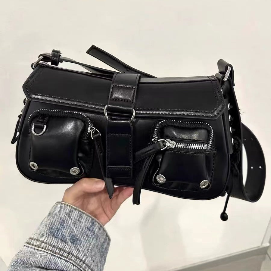 Side Lace-up Armpit Baguette Bag MW10209