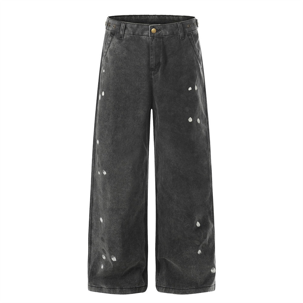 Paint Splashed Ink Distressed Jeans MW10340