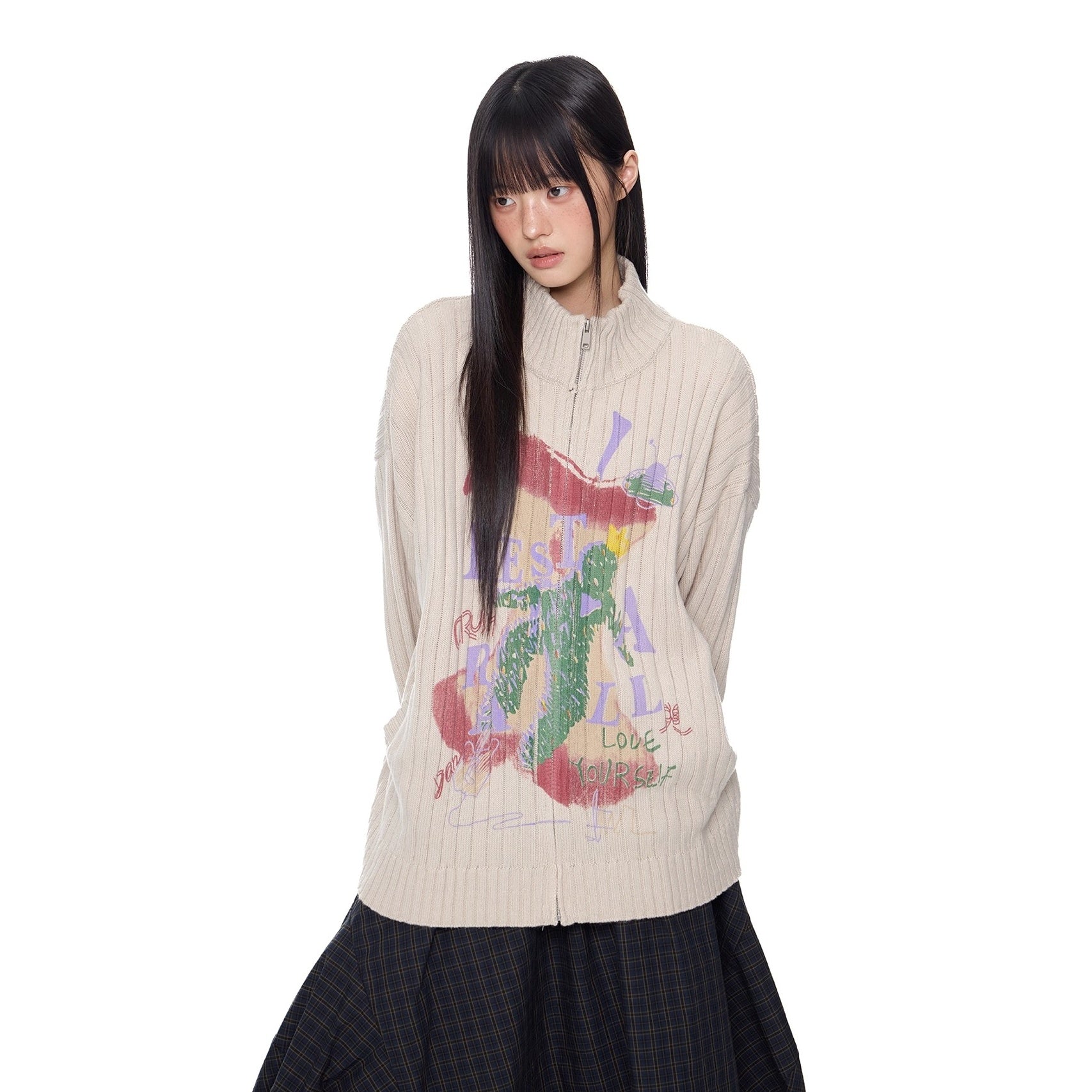 Monogram Print Lib Knit Cardigan EZ264