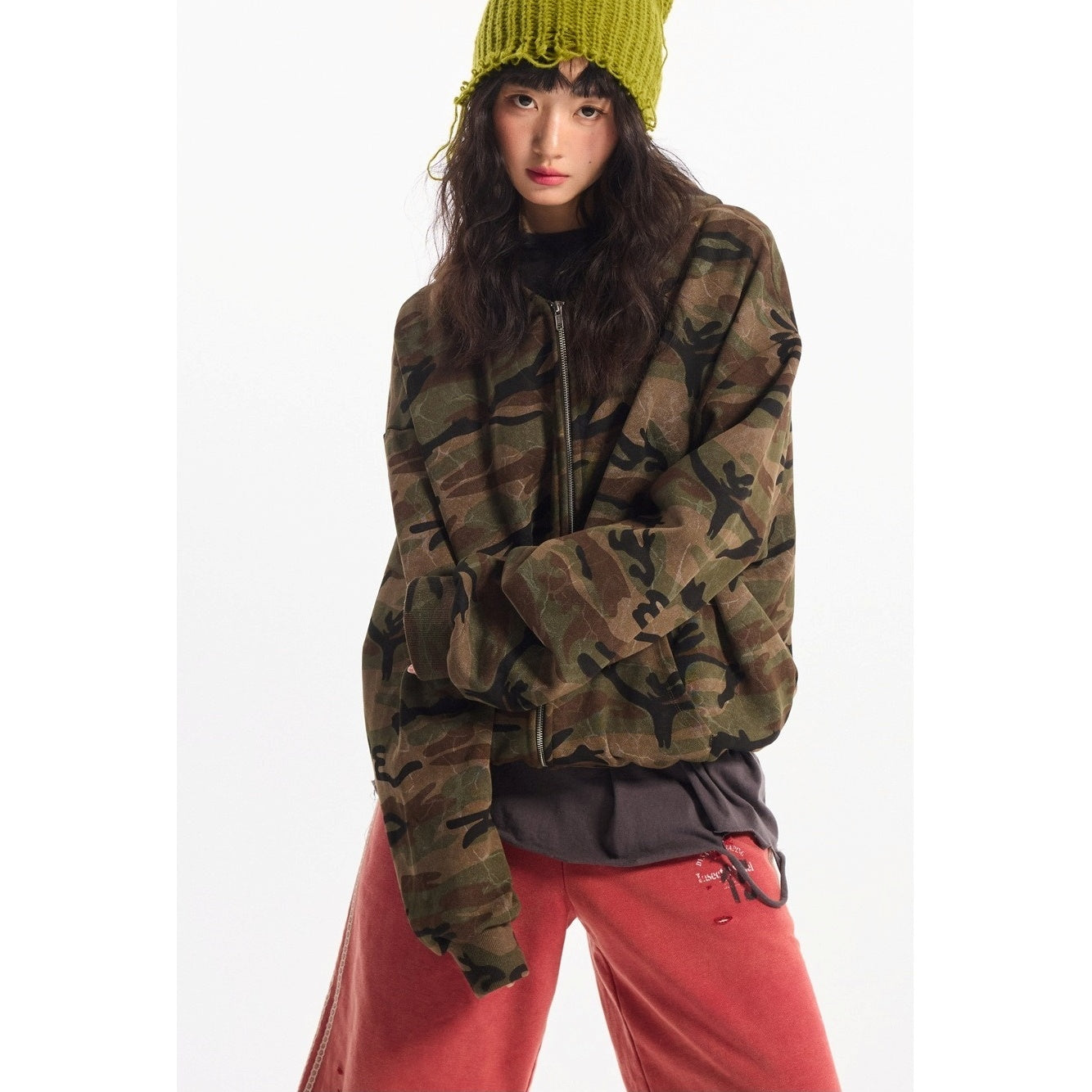 Wash Camouflage Hooded Sweat Jacket MW10309