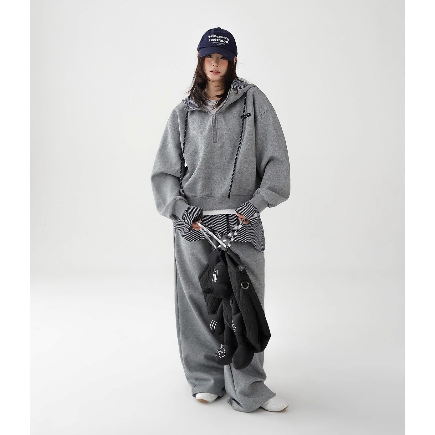 【上下別売り】Shirt Stitch Hoodie & Wide-Leg Sweat Pants Set-up AC7161