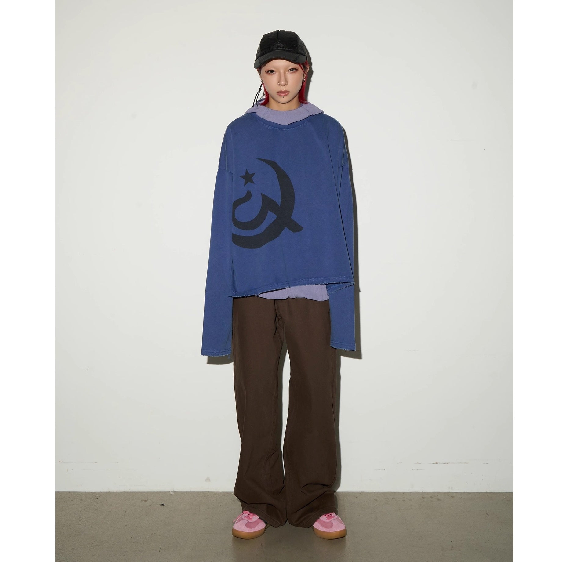 LOGO Print Wide Long Sleeve T-shirt MN9046