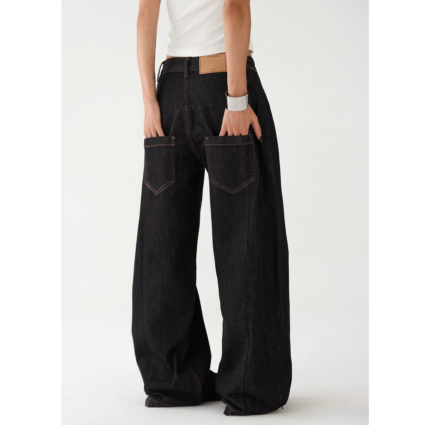 Stitch Wide-Leg Raw Cow Jeans AC7152