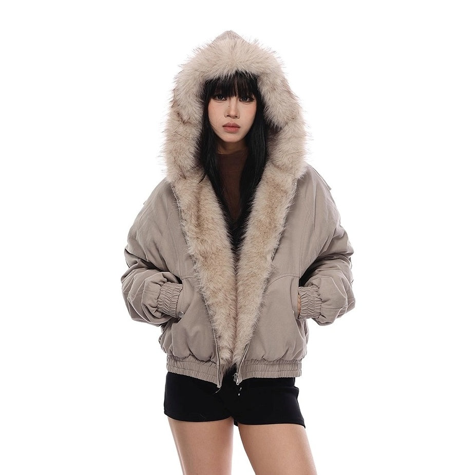 フェイクファーフードジップブルゾン MW10286