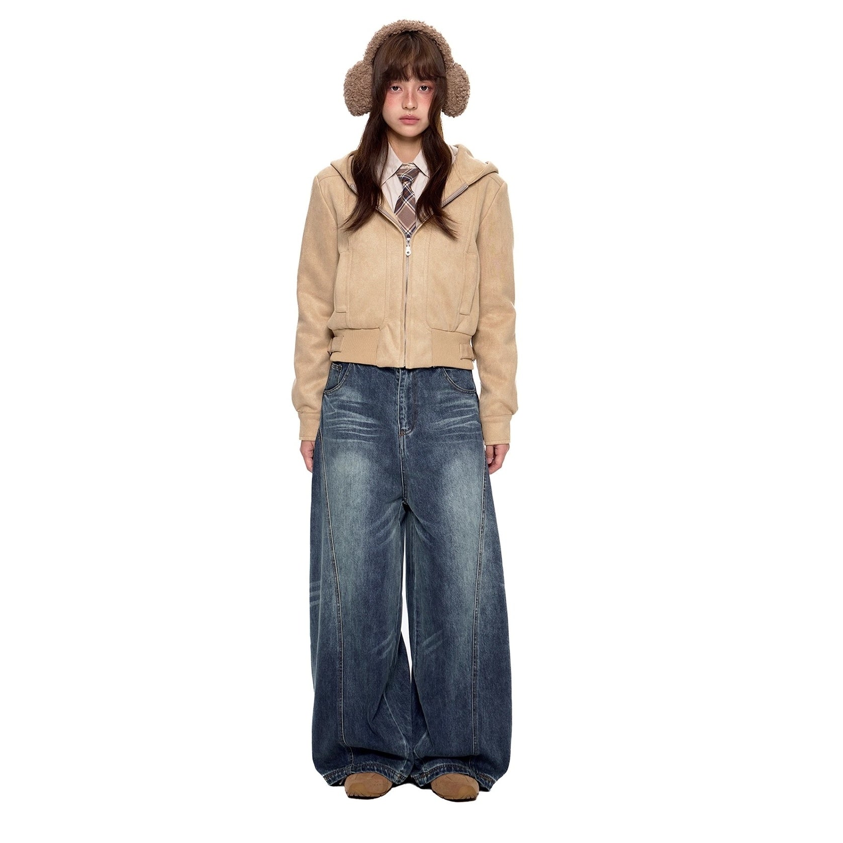 ラビットフード スエードショートジャケット EZ272