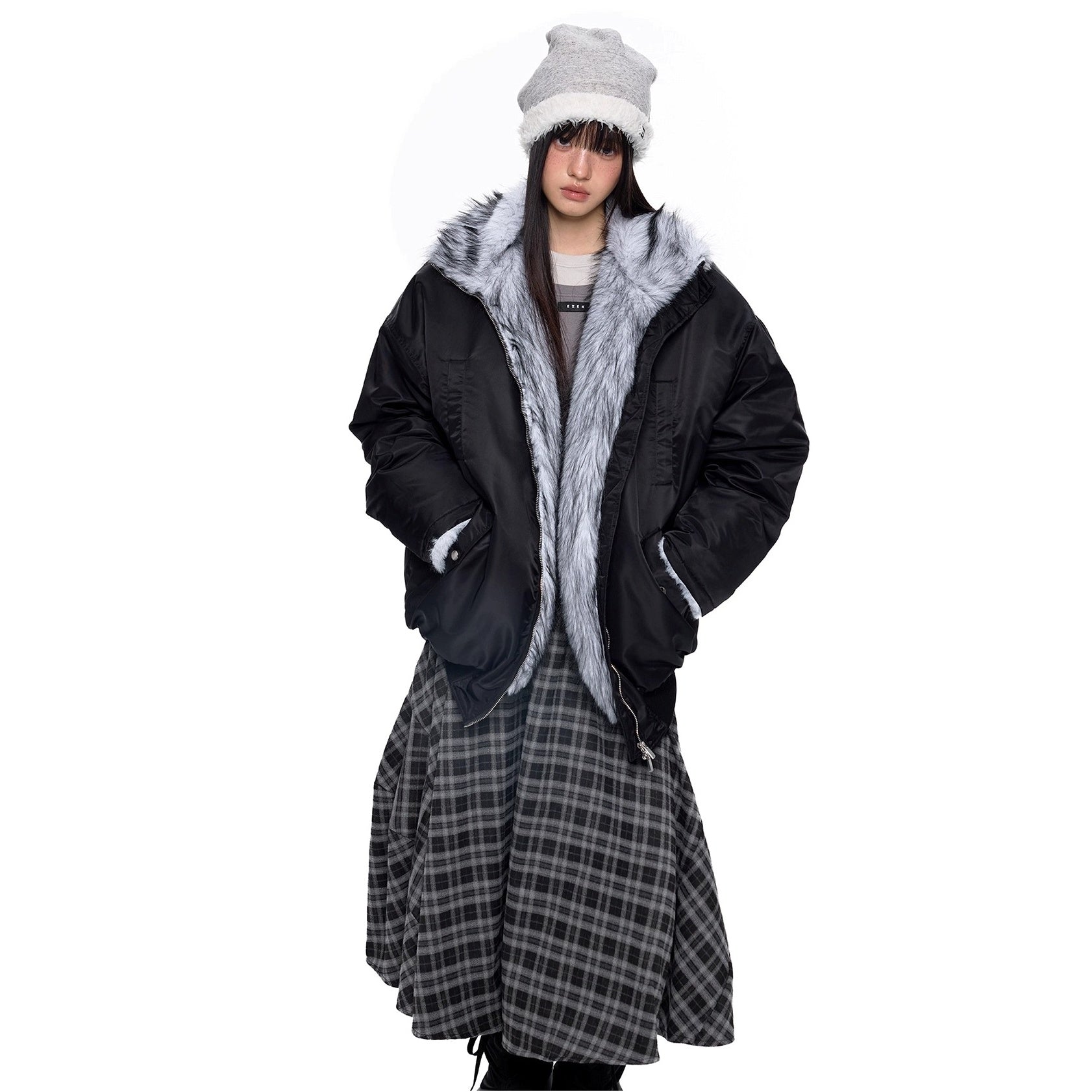 Fluffy Liner Casual Zip Jacket EZ287