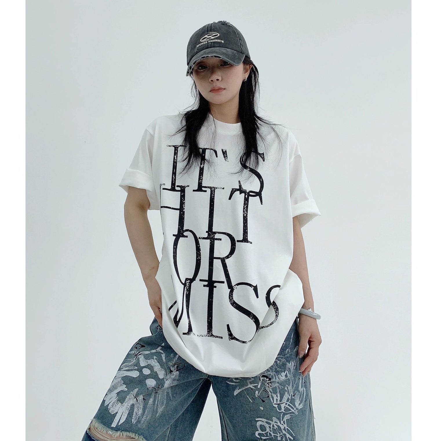 Washed Old Letter T-Shirt OS2002