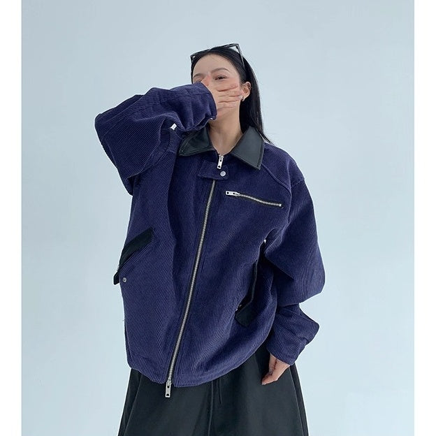 Cropped Corduroy Relaxed Zip Jacket OS2026