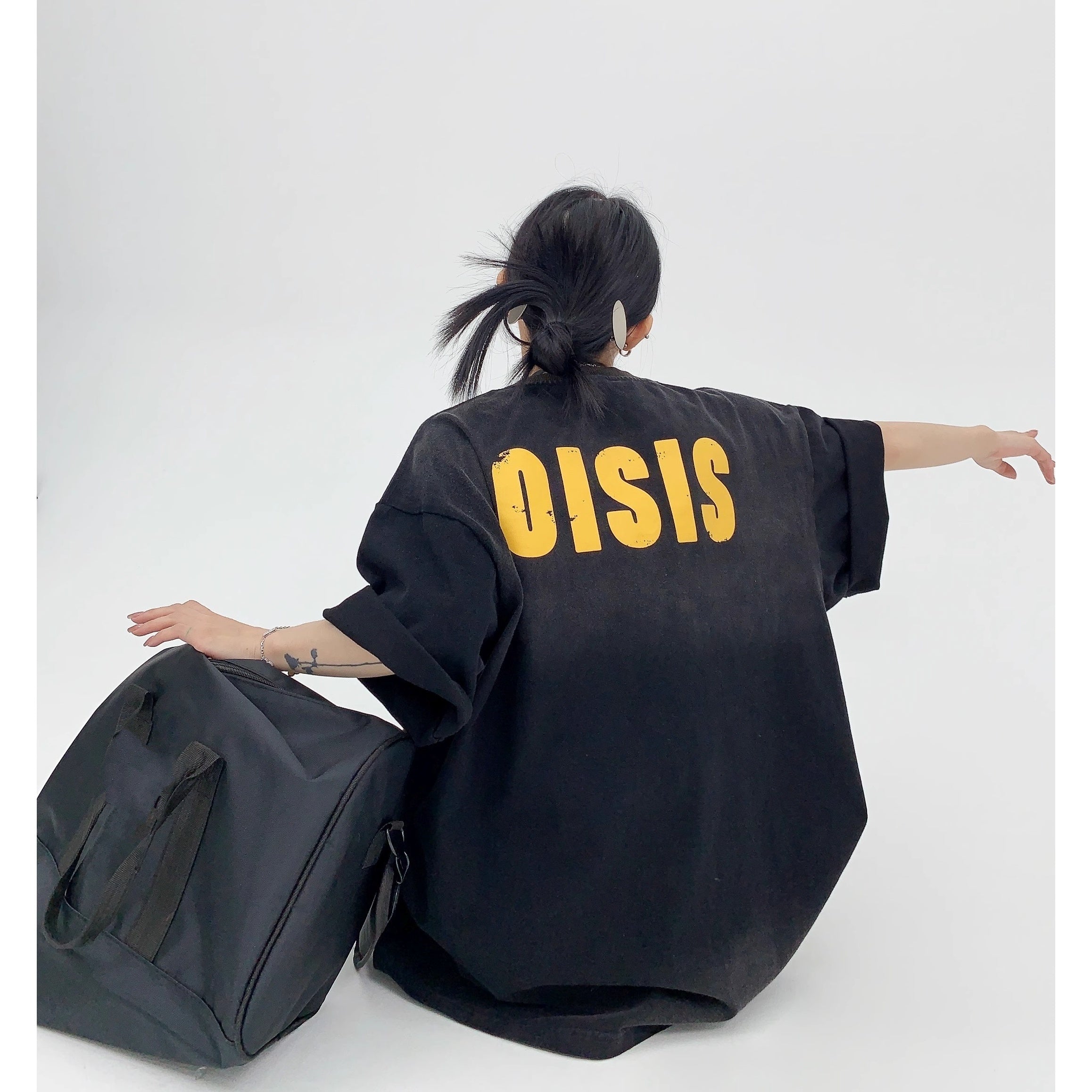 Distressed Print Oversize T-shirt OS2005