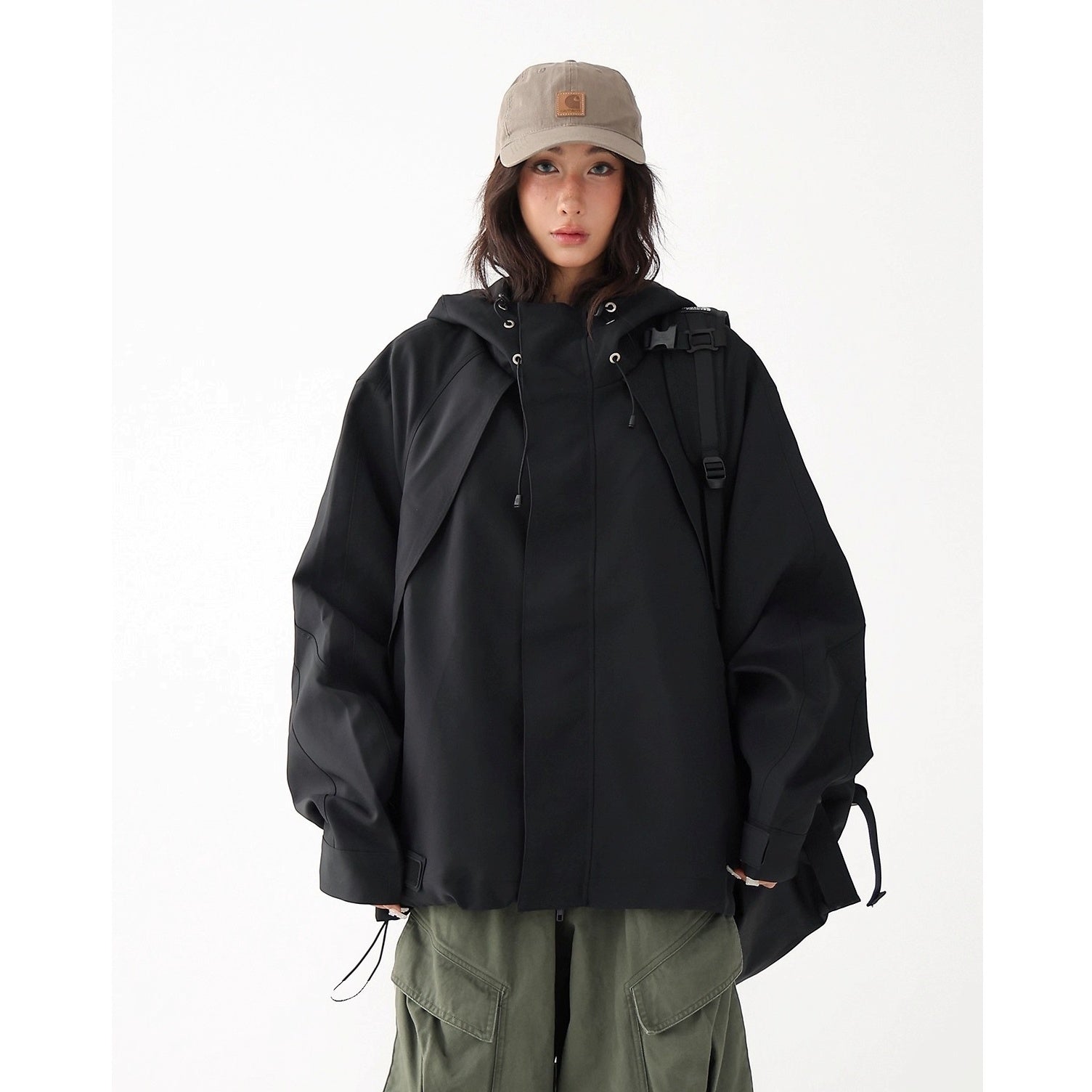 Oversize Short Hooded Jacket AC7164