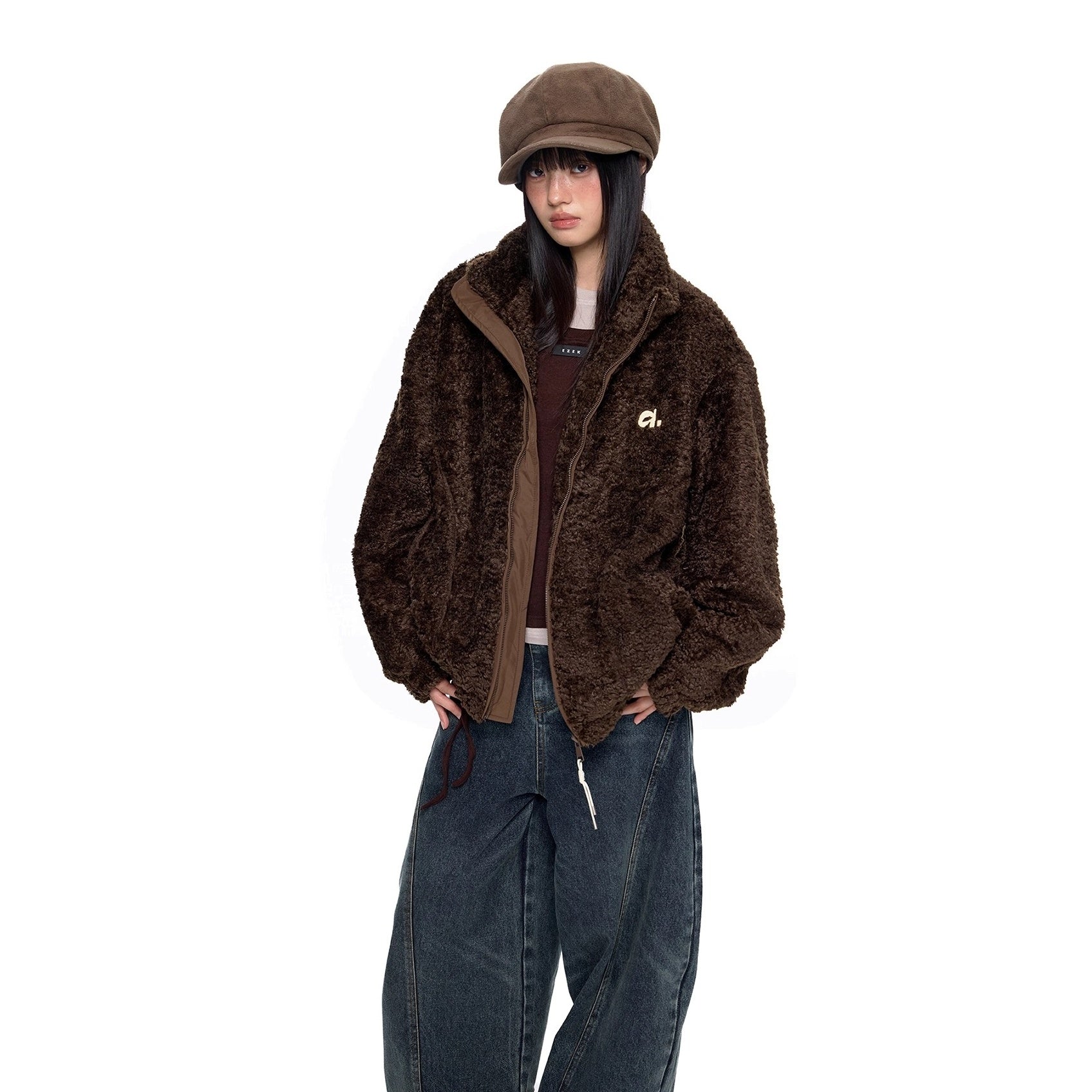 Polar Fleece Embroidered Stand Collar Jacket EZ278