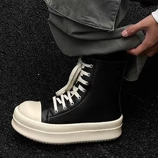 High-Top Zipper Design Height-Increasing Sneakers FG2007